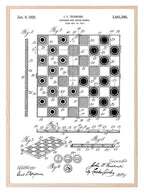Checker & Chess Board Patent Print | Monochrome | Hobbies Wall Art - Larosier Prints