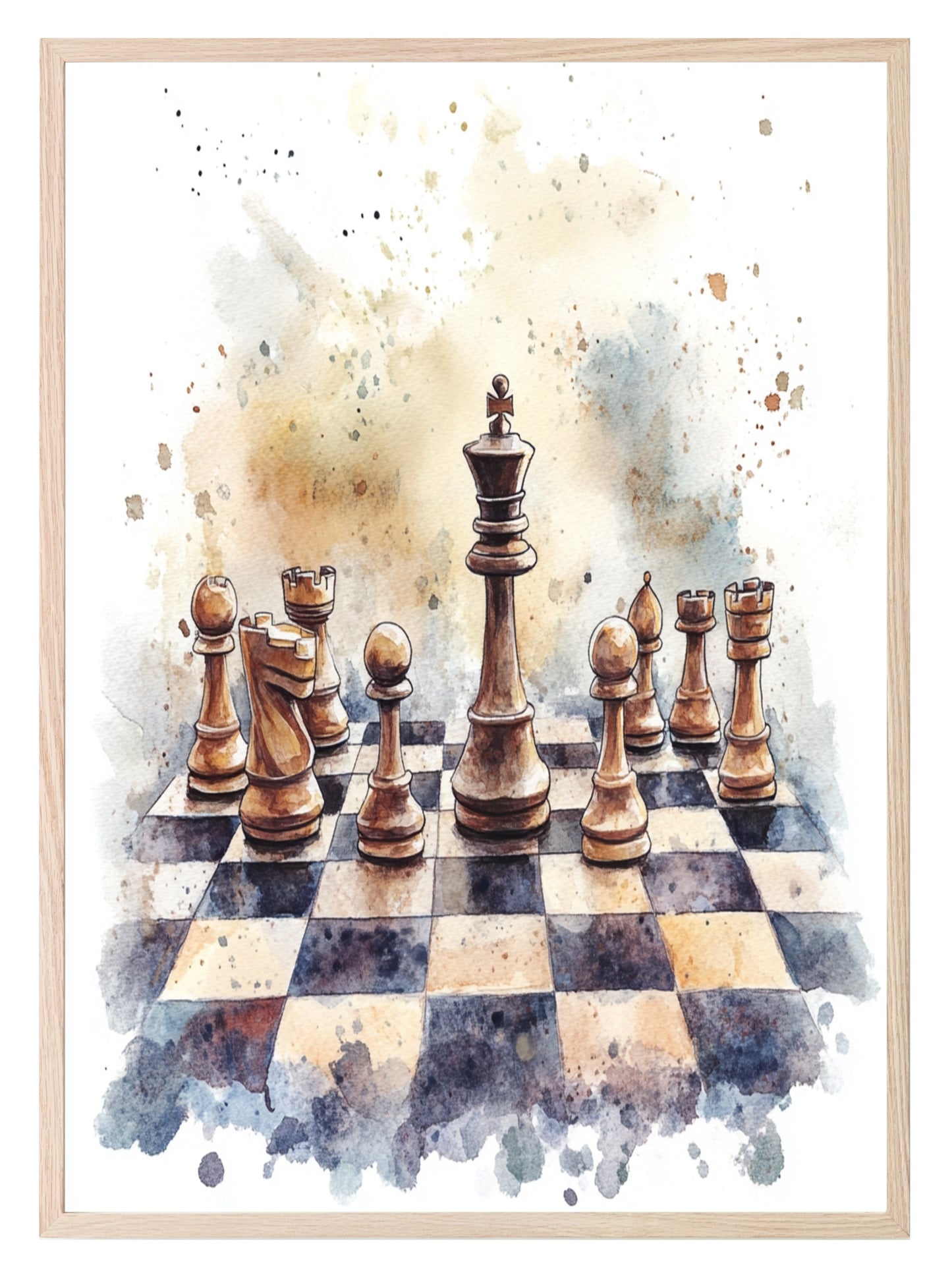 Chessboard II Print | Watercolour| Hobbies Wall Art