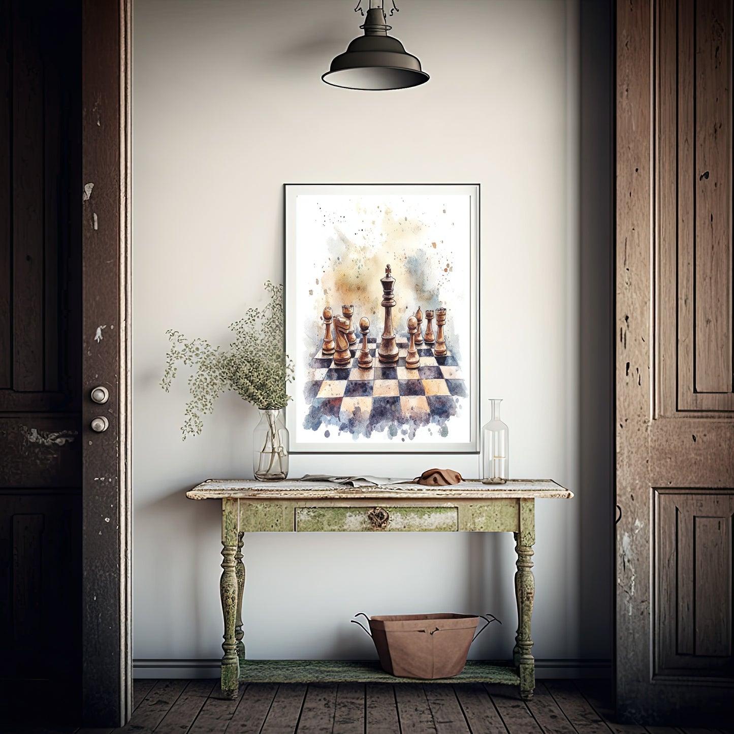 Chessboard II Print | Watercolour| Hobbies Wall Art