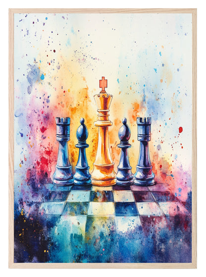 Chessboard Print | Watercolour| Hobbies Wall Art