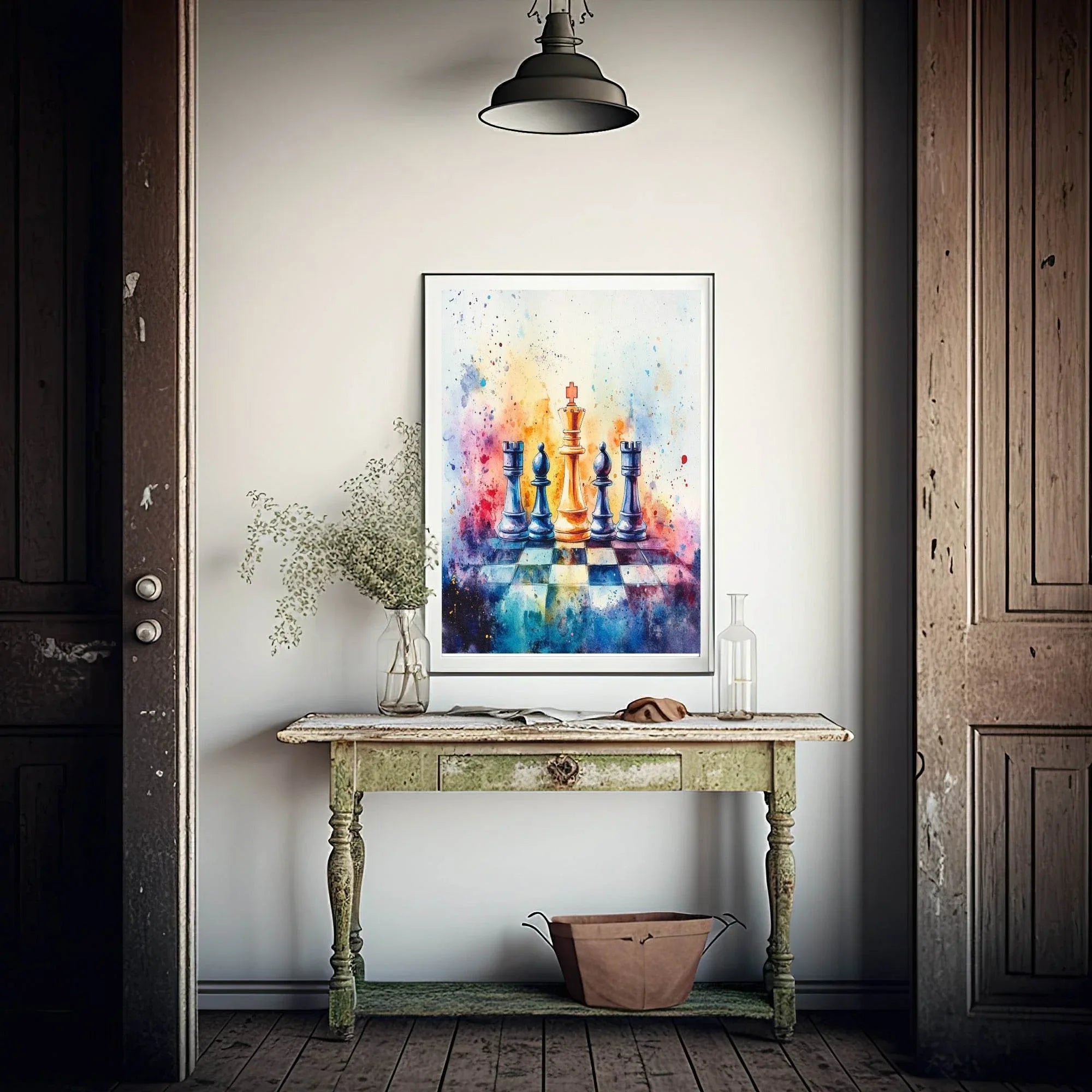 Chessboard Print | Watercolour| Hobbies Wall Art - Larosier Prints