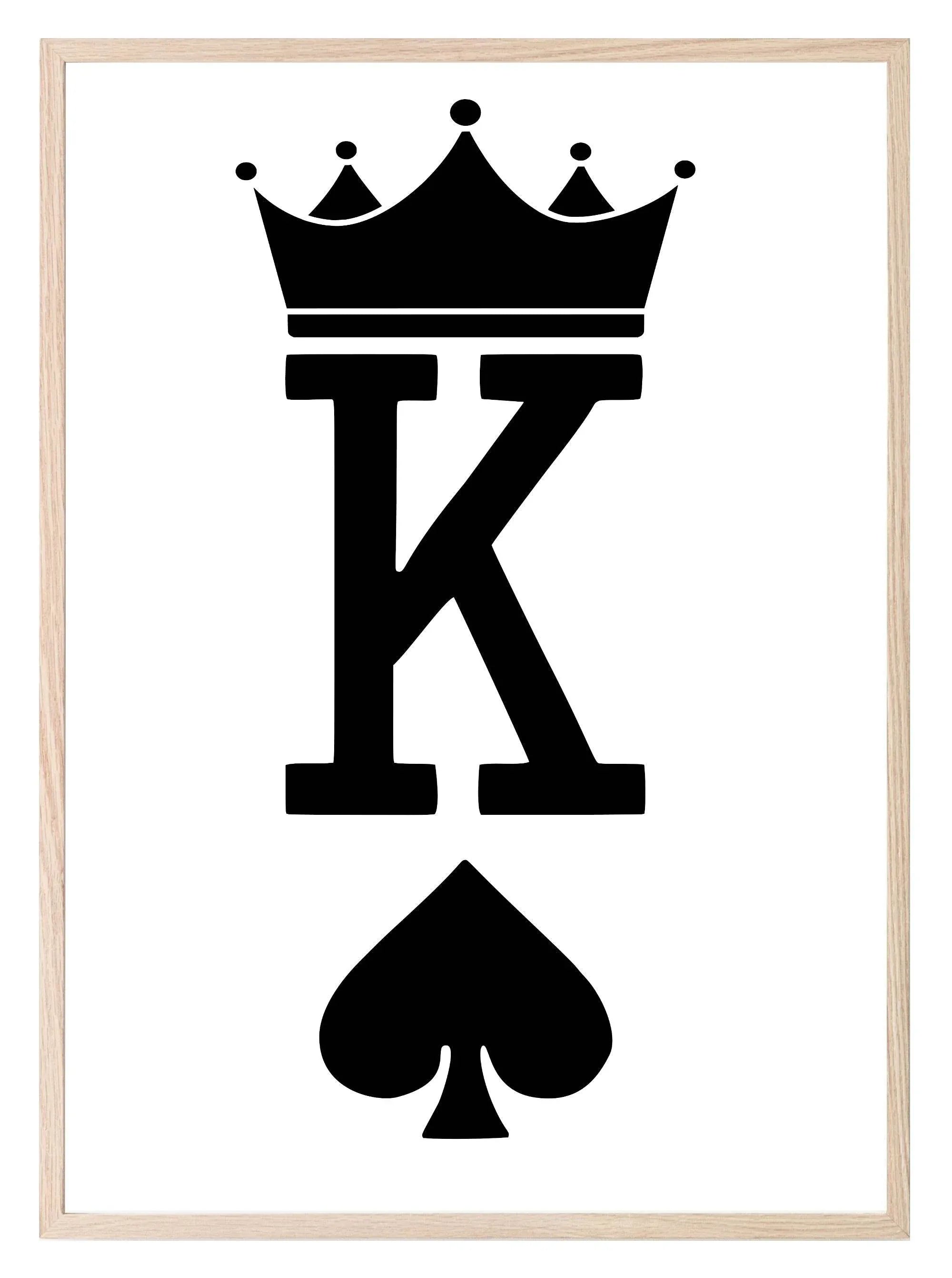 K of Spades Print | King Of Spades | Bedroom Wall Art - Larosier Prints