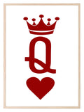 Q of Hearts Print | Queen Of Hearts | Bedroom Wall Art - Larosier Prints