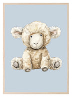 Teddy Lamb Print | Blue | Kids Wall Art - Larosier Prints