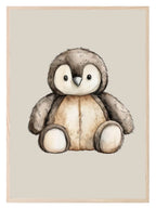 Teddy Penguin Print | Greige | Kids Wall Art - Larosier Prints