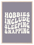 Hobbies Include Sleeping & Napping Print | Hobbies Wall Art - Larosier Prints