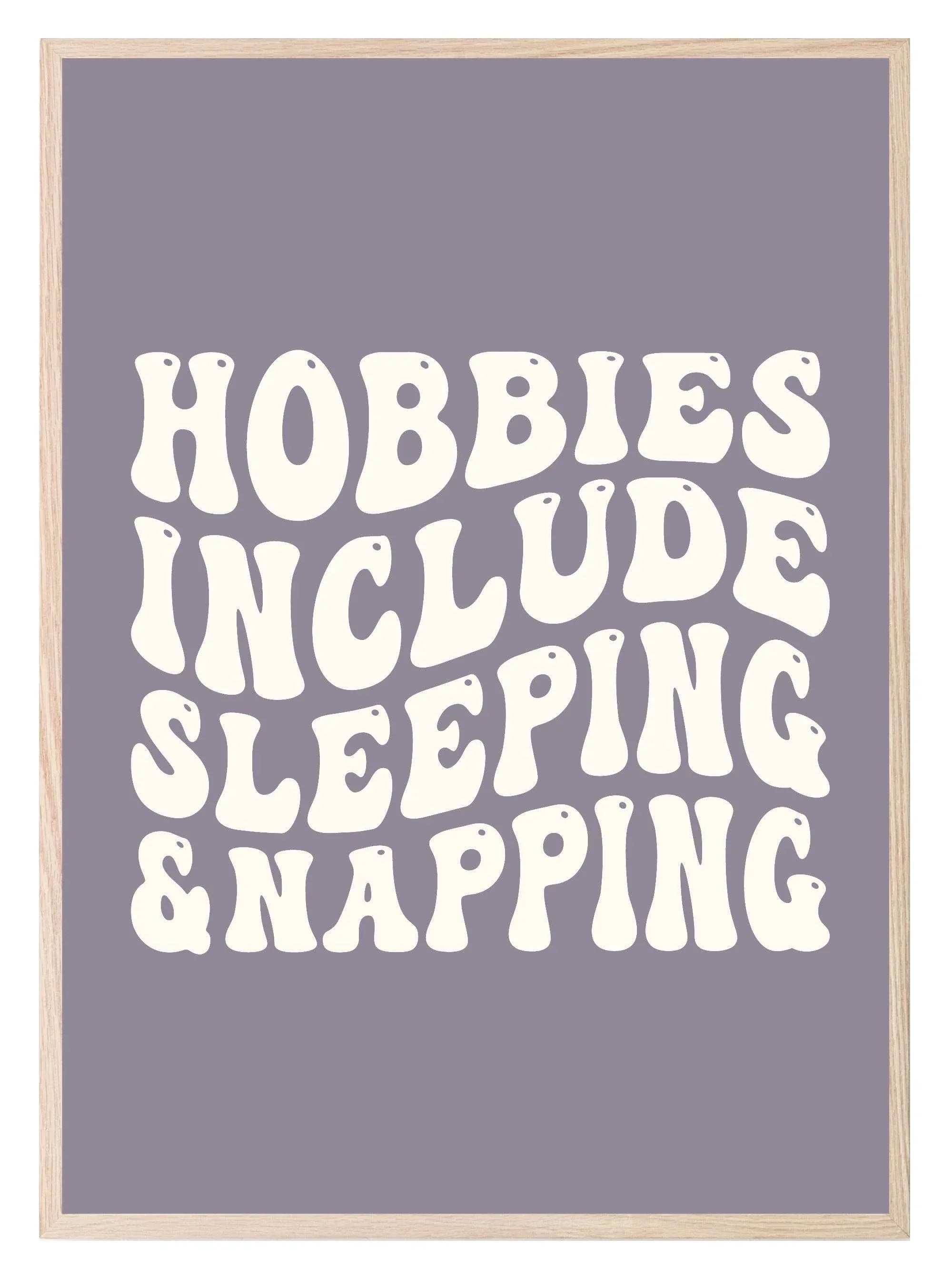 Hobbies Include Sleeping & Napping Print | Hobbies Wall Art - Larosier Prints