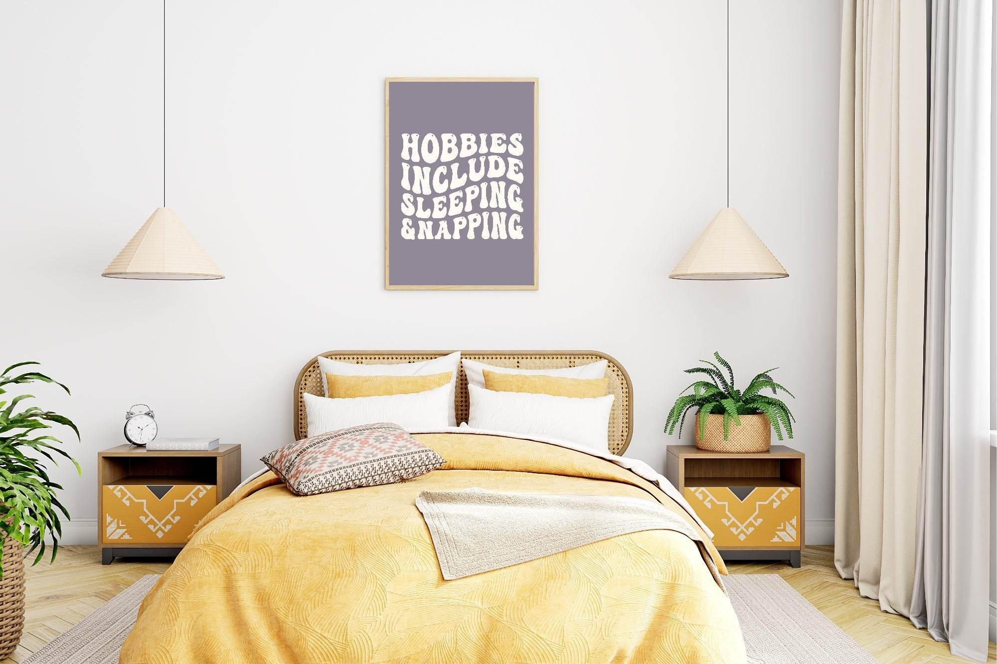 Hobbies Include Sleeping & Napping Print | Hobbies Wall Art - Larosier Prints