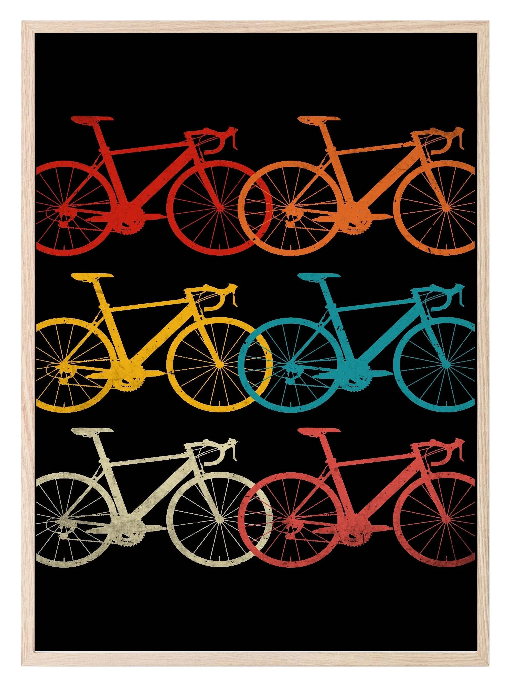 Colourful Bikes Print | Hobbies Wall Art - Larosier Prints