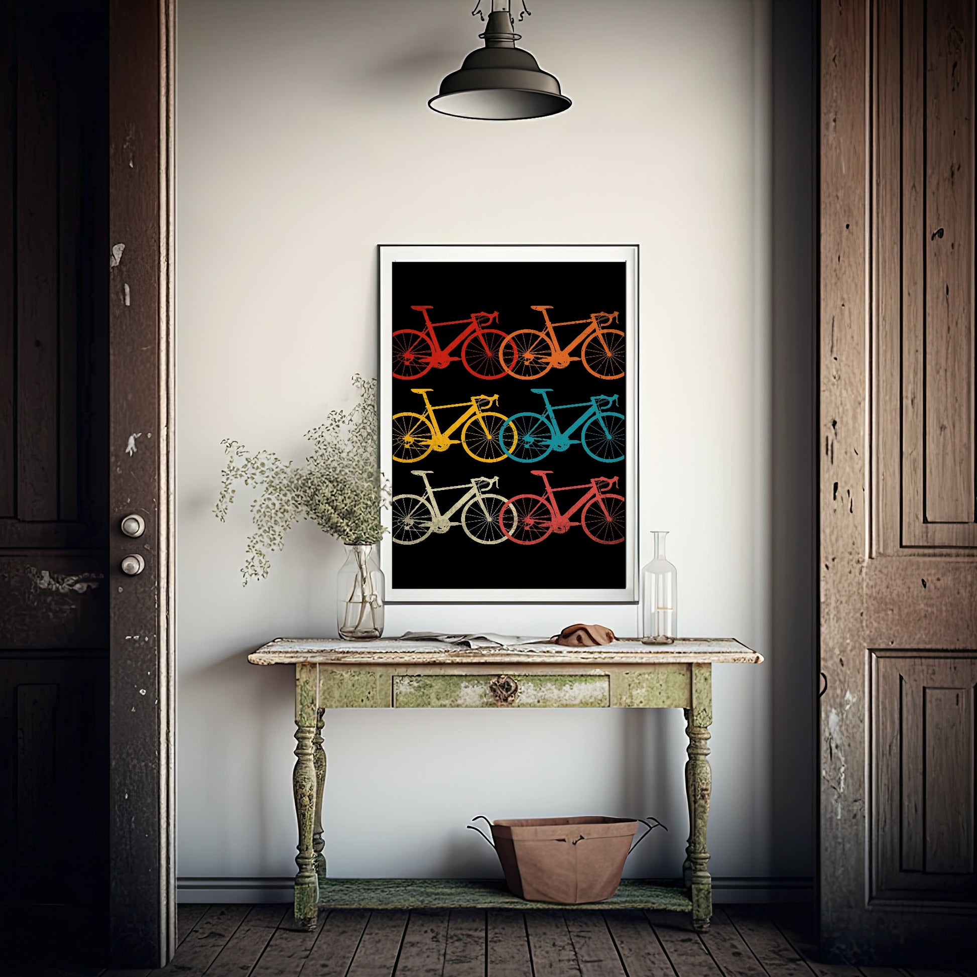 Colourful Bikes Print | Hobbies Wall Art