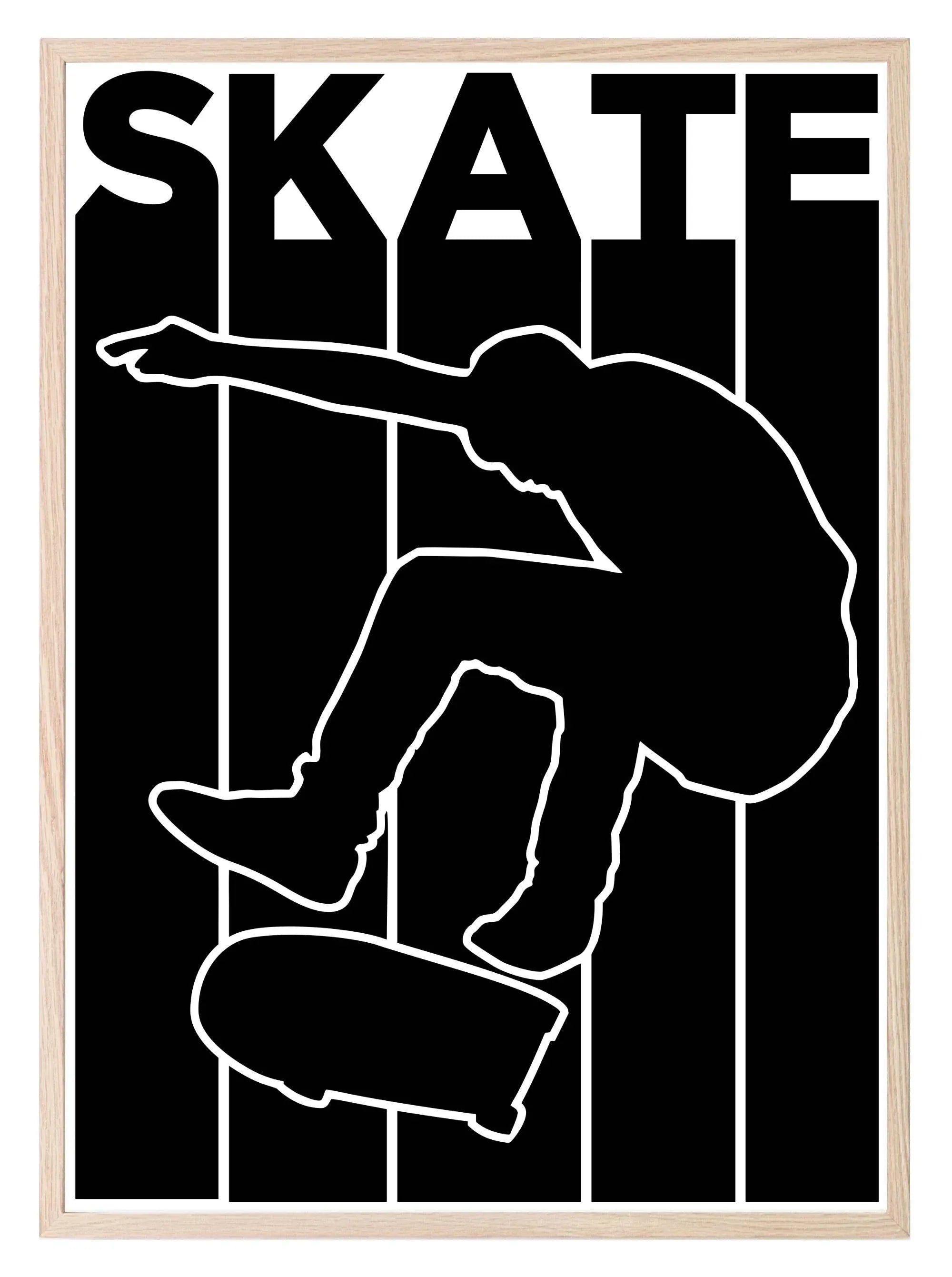 Skate Print | Black & White | Hobbies Wall Art - Larosier Prints