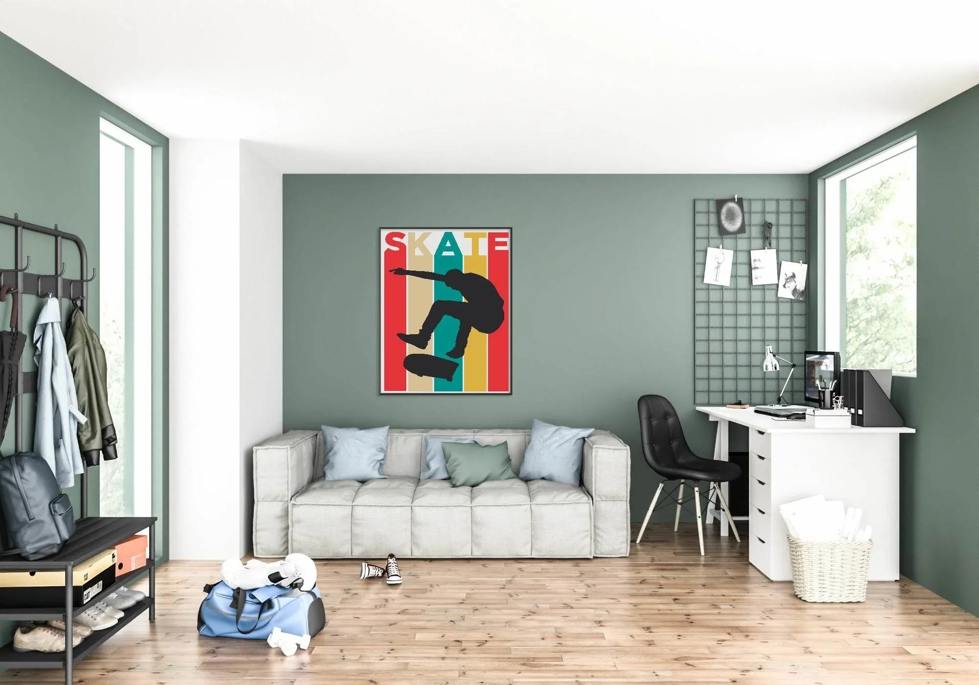 Skate Print | Multicolour | Hobbies Wall Art - Larosier Prints