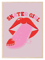 Skater Girl Print | Red & Pink | Hobbies Wall Art - Larosier Prints