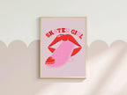 Skater Girl Print | Red & Pink | Hobbies Wall Art - Larosier Prints