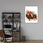 Orange Race Car Print | Grand Prix Wall Art - Larosier Prints