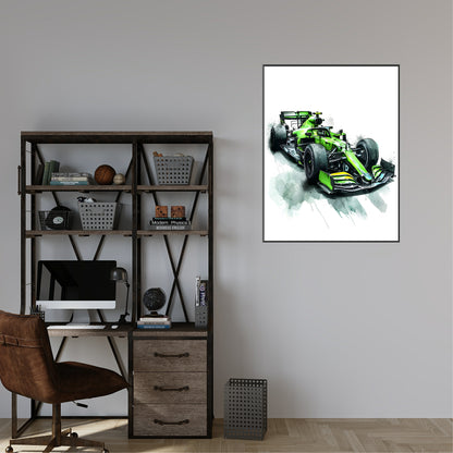 Green Race Car Print | Grand Prix Wall Art