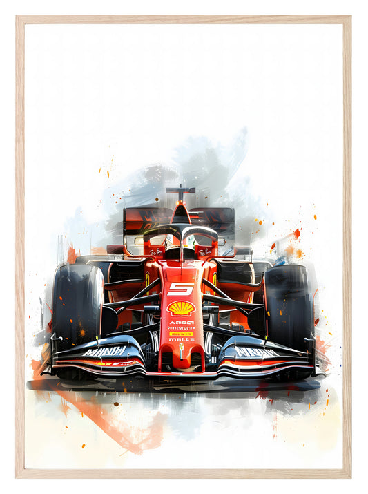 Red Race Car Print | Grand Prix Wall Art