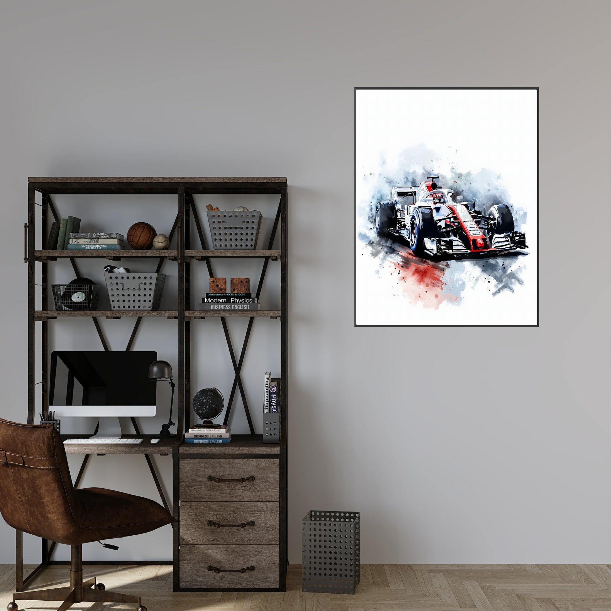 White Race Car Print | Grand Prix Wall Art