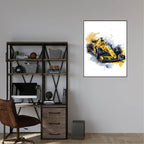 Yellow Race Car Print | Grand Prix Wall Art - Larosier Prints
