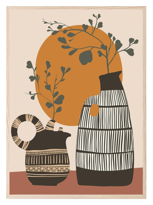 Abstract Patterned Vases | Botanical Wall Art - Larosier Prints