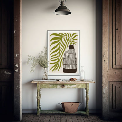 Patterned Vase Print | Botanical Wall Art