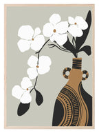 Patterned Vase With Flowers Print | Botanical Wall Art - Larosier Prints