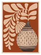 Auburn Patterned Vase With Flowers Print | Botanical Wall Art - Larosier Prints