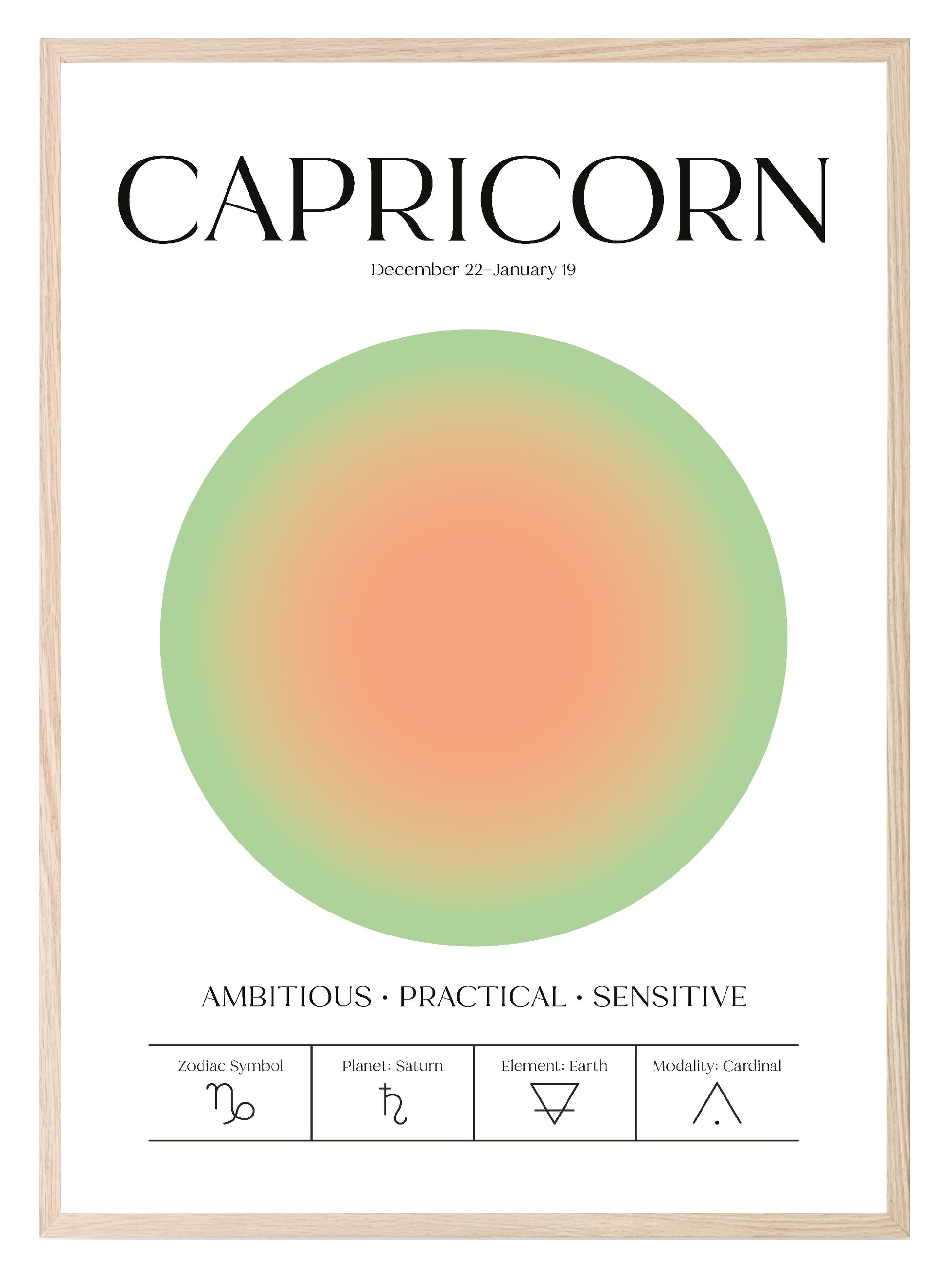 Star Sign Prints | Zodiac | Horoscope | Colourful | Astrology Wall Art Capricorn