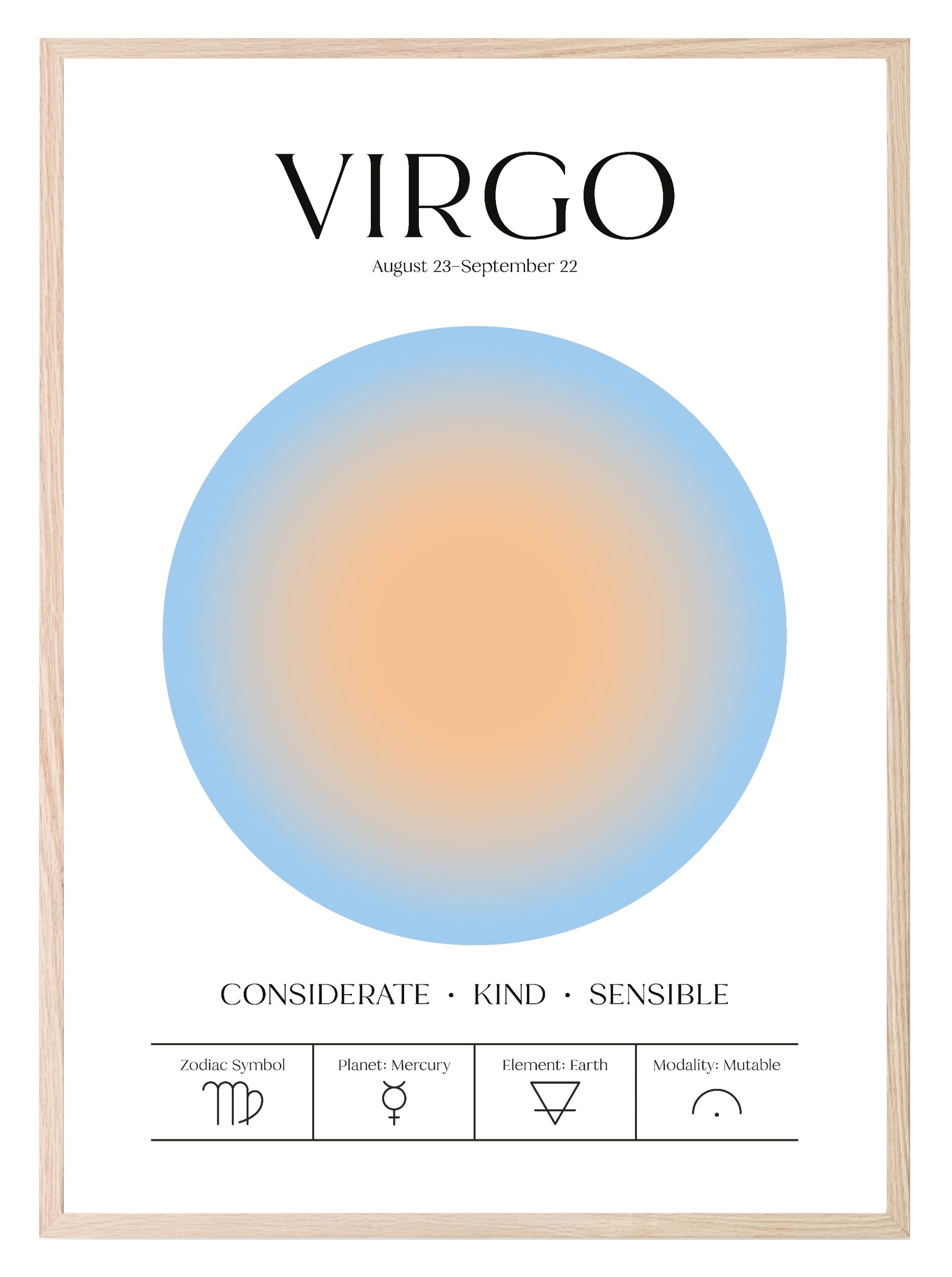 Star Sign Prints | Zodiac | Horoscope | Colourful | Astrology Wall Art Virgo