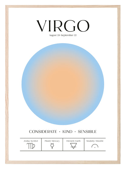 Star Sign Prints | Zodiac | Horoscope | Colourful | Astrology Wall Art Virgo