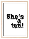 She's A Ten! Print | Love Wall Art - Larosier Prints