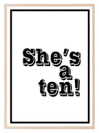 She's A Ten! Print | Love Wall Art - Larosier Prints