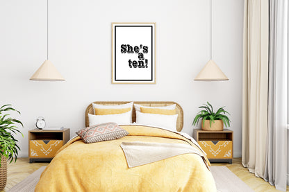 She's A Ten! Print | Love Wall Art