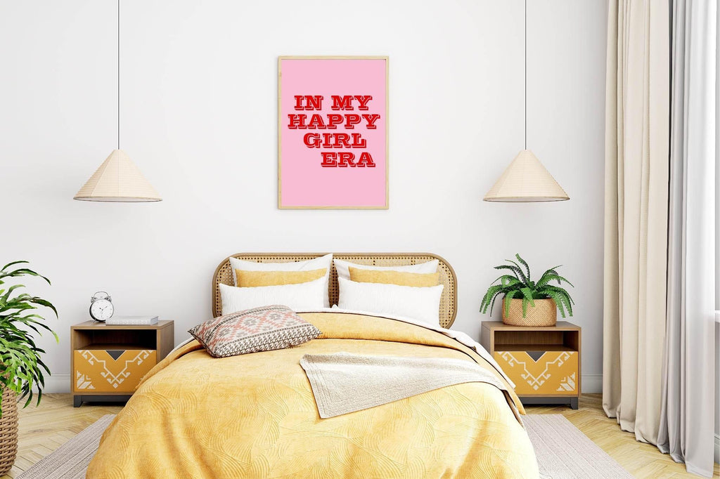 In My Happy Girl Era Print | Pink Fun Wall Art - Larosier Prints