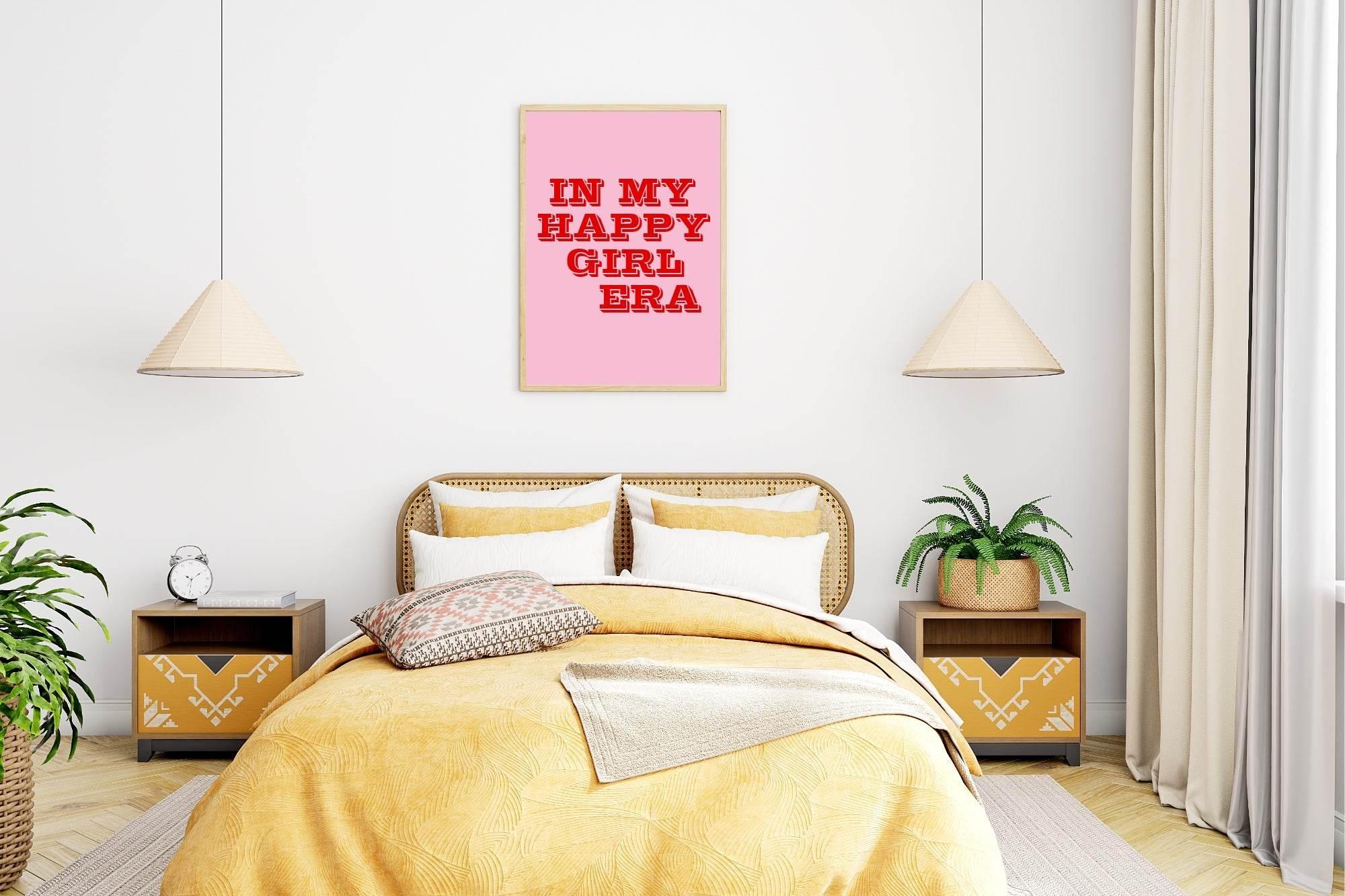 In My Happy Girl Era Print | Pink Fun Wall Art - Larosier Prints