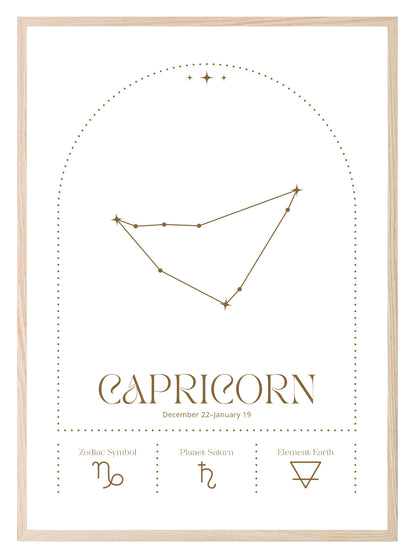 Star Sign Prints | Star Alignment | Zodiac Wall Art Capricorn