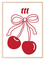 Cherry Angel Number Print | Coquette Wall Art - Larosier Prints