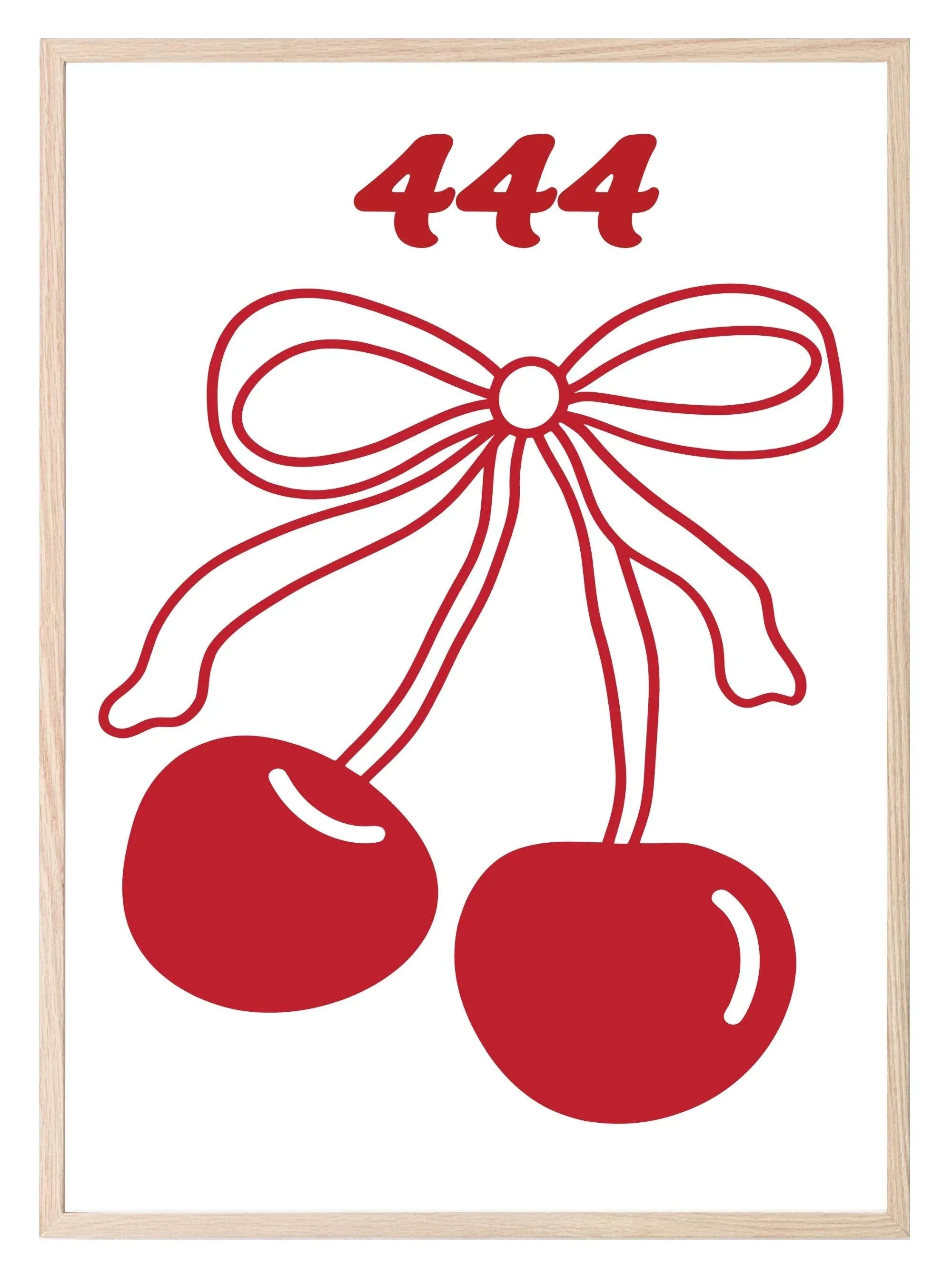 Cherry Angel Number Print | Coquette Wall Art - Larosier Prints