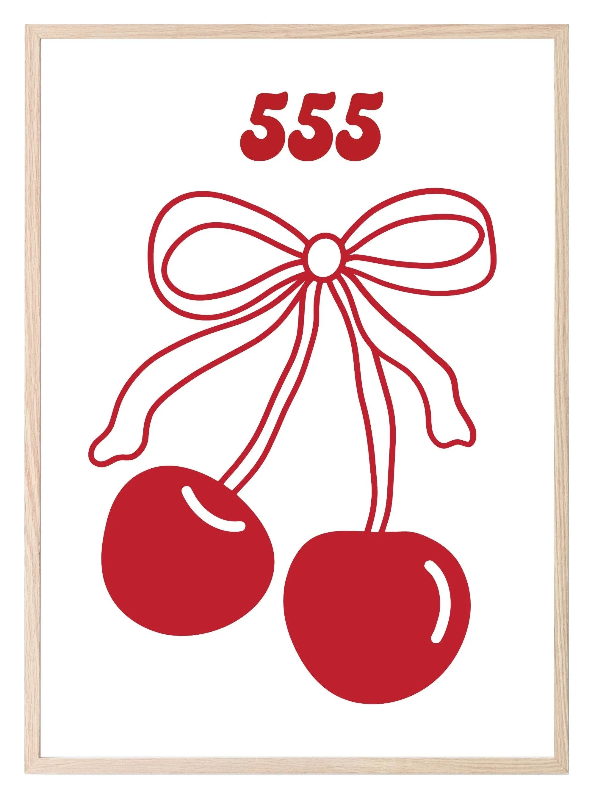 Cherry Angel Number Print | Coquette Wall Art - Larosier Prints