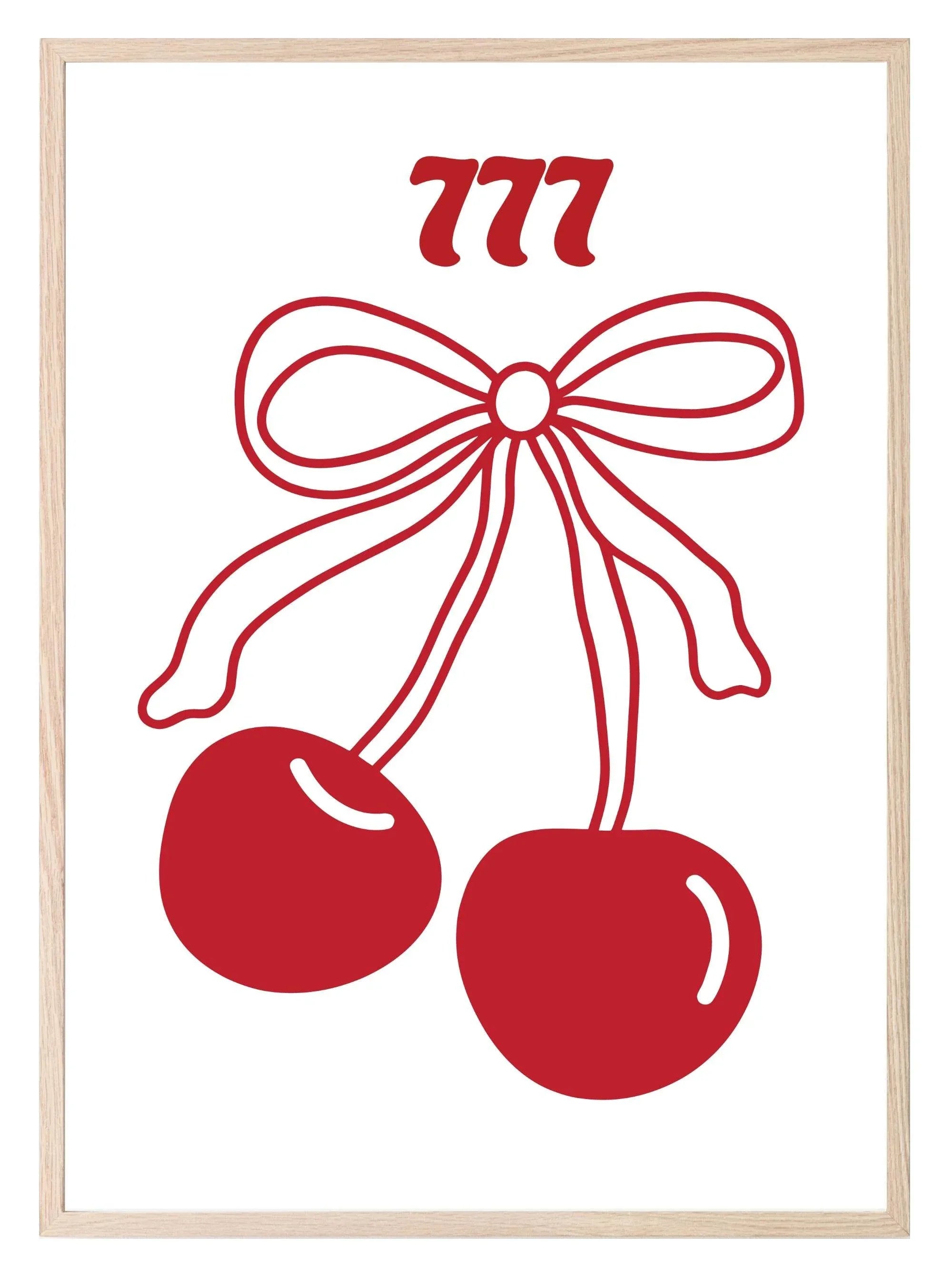 Cherry Angel Number Print | Coquette Wall Art - Larosier Prints