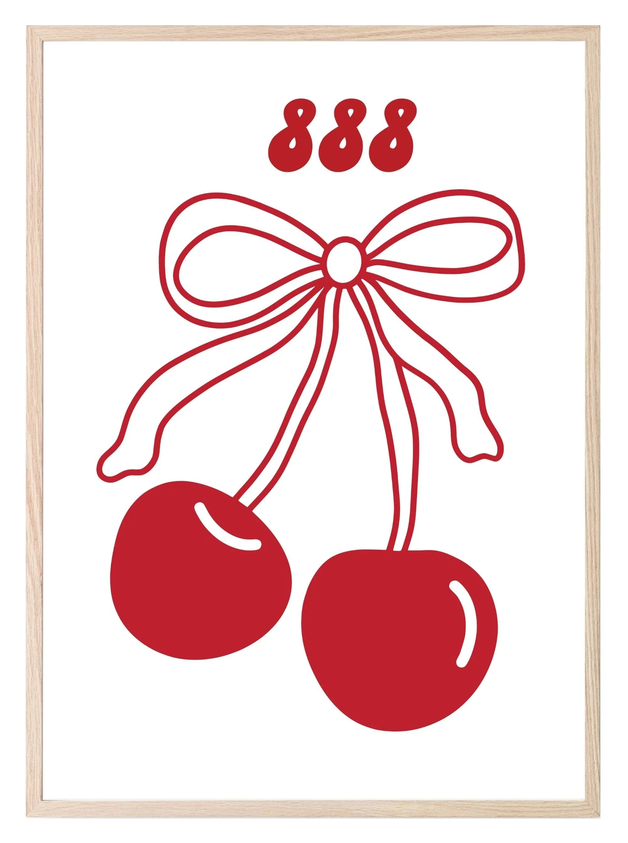Cherry Angel Number Print | Coquette Wall Art - Larosier Prints