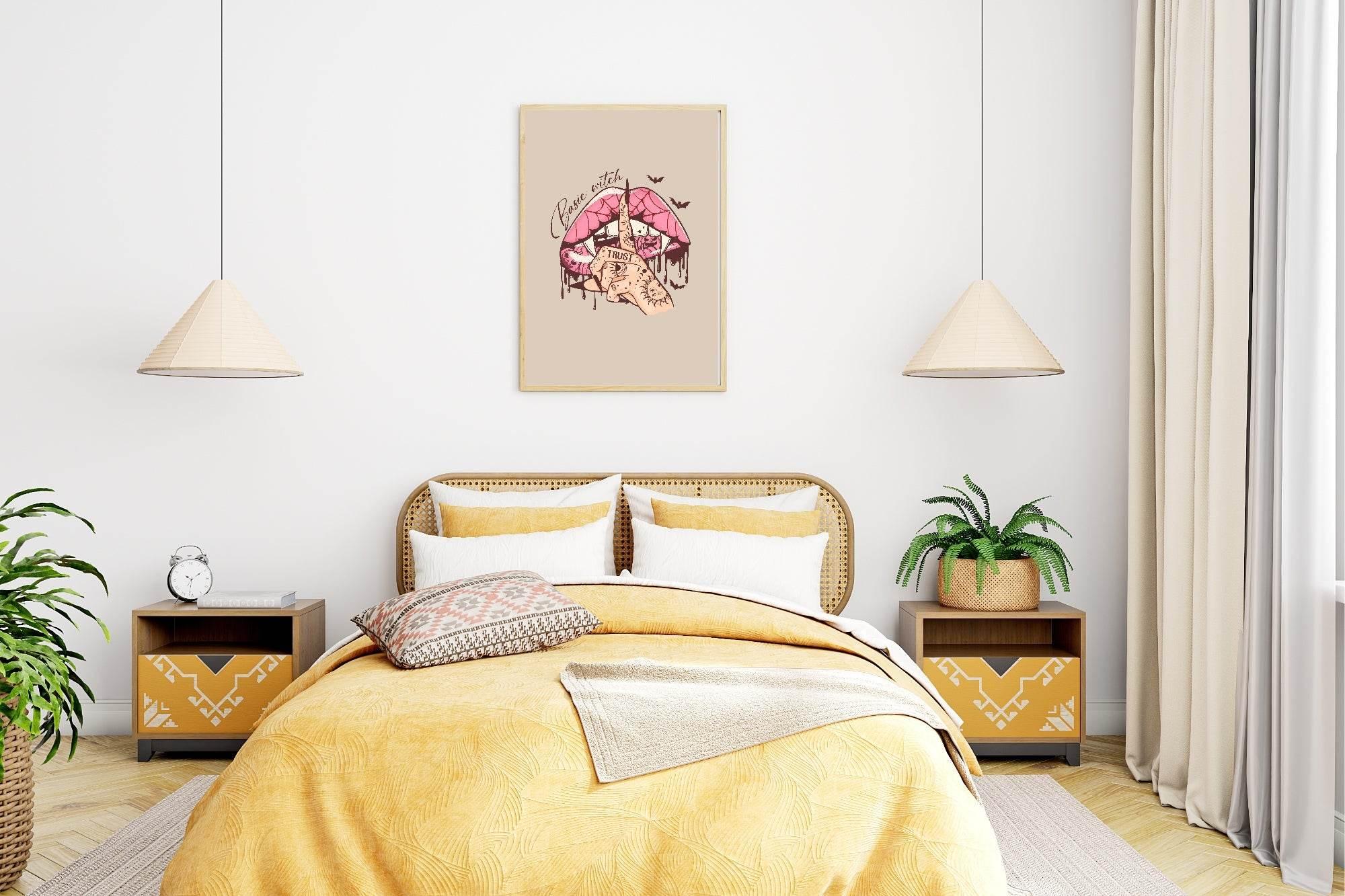 Basic Witch Print | Pink Wall Art - Larosier Prints