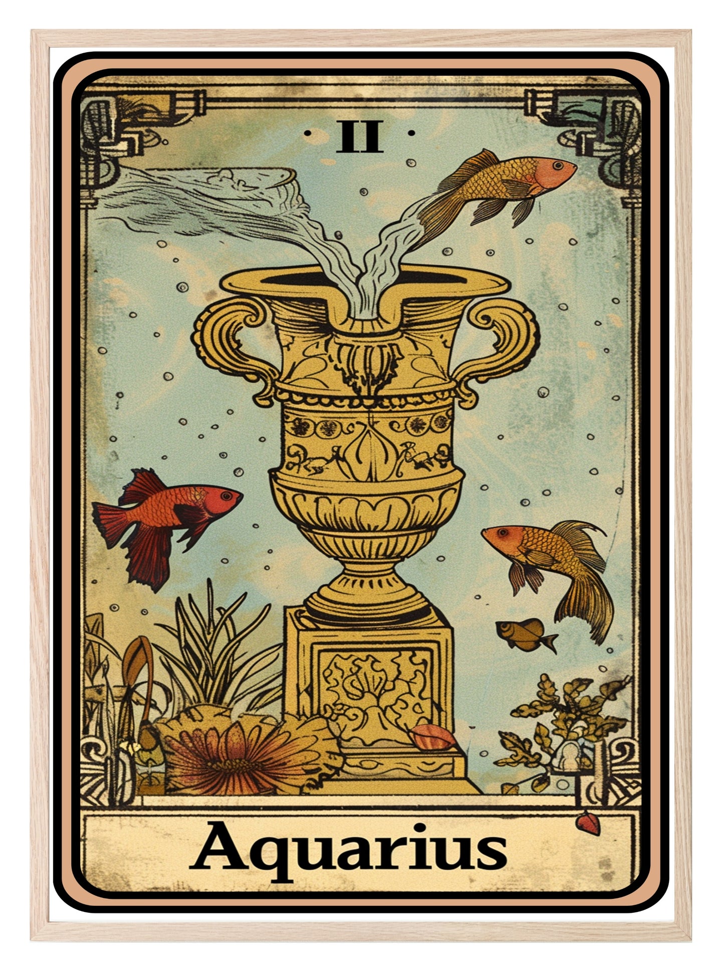 Star Sign Prints | Zodiac Tarot Card Wall Art Aquarius