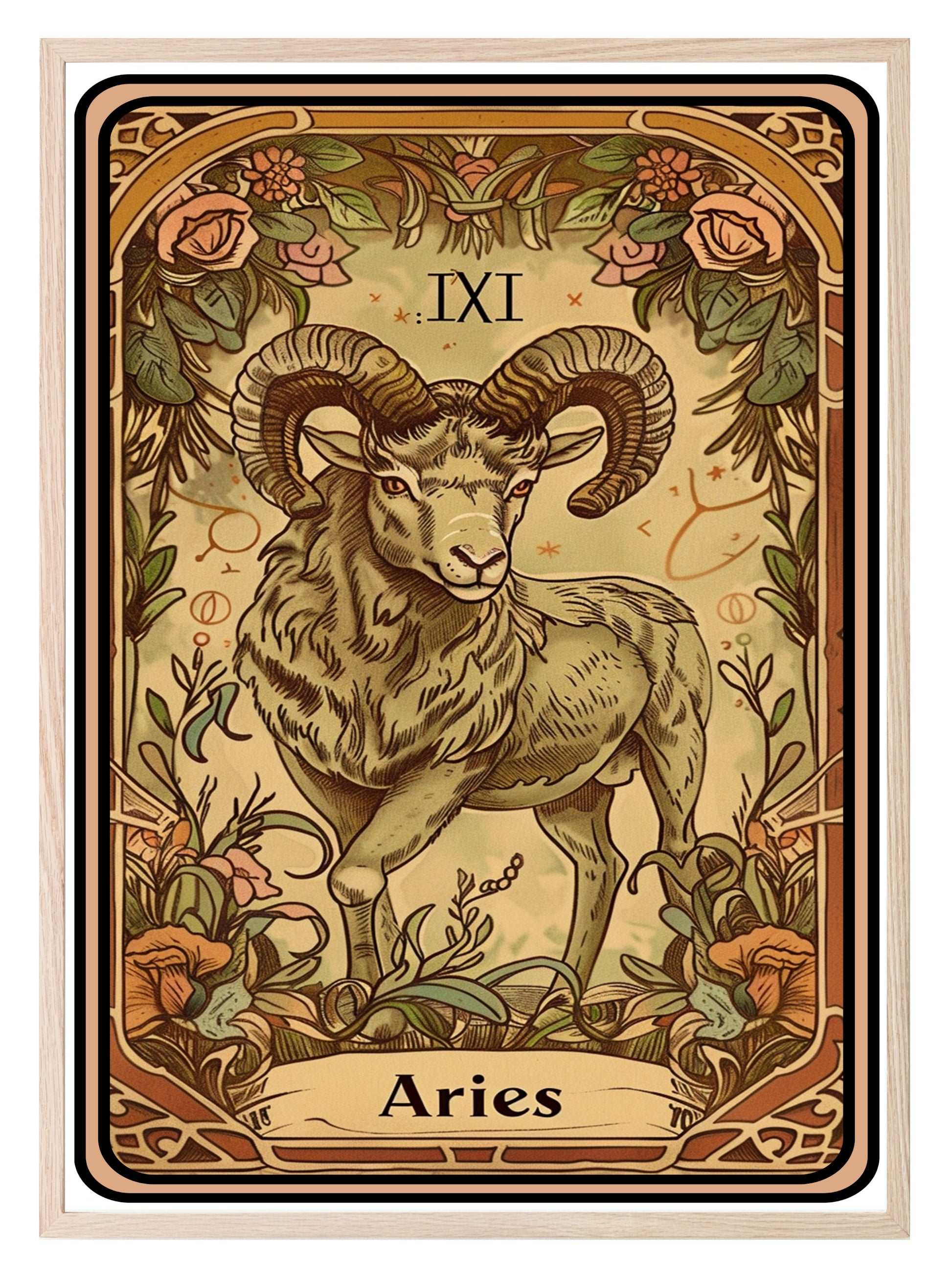 Star Sign Prints | Zodiac Tarot Card Wall Art Aries