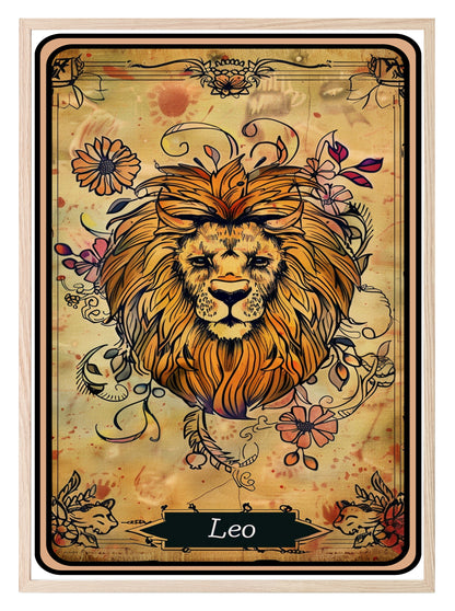 Star Sign Prints | Zodiac Tarot Card Wall Art Leo