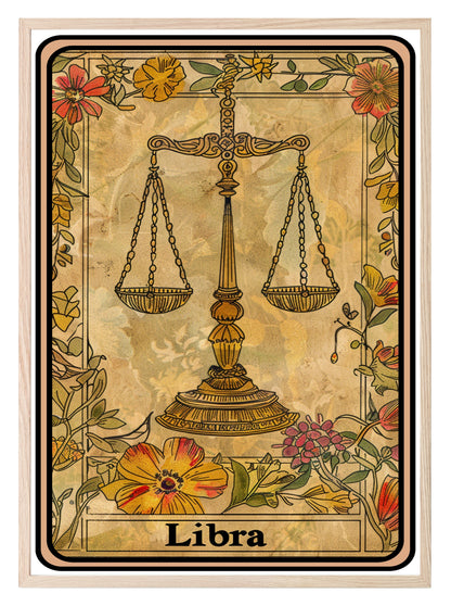 Star Sign Prints | Zodiac Tarot Card Wall Art Libra