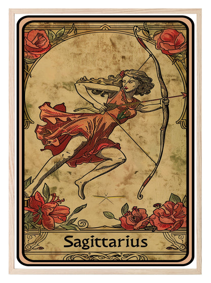 Star Sign Prints | Zodiac Tarot Card Wall Art Sagittarius