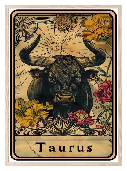 Star Sign Prints | Zodiac Tarot Card Wall Art Taurus