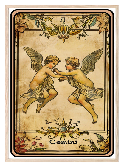 Star Sign Prints | Zodiac Tarot Card Wall Art A4 Gemini