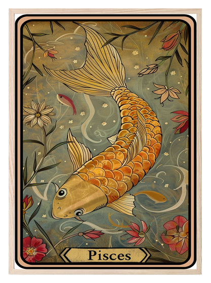 Star Sign Prints | Zodiac Tarot Card Wall Art Pisces